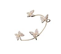 Orecchini a Forma di Farfalla con zirconi Scintillanti Color Oro Argento Orecchini a Polsino con Orecchio Animale in Cristallo Non Forato Gioielli da Sposa Attractive And Professional