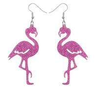 Orecchini a Forma di Fenicottero per Donna, Acrilico Rosa Orecchini Pendenti a Forma di Fenicottero Regali di Gioielli a Forma di Uccello da Indossare Ogni Giorno Estate Festa Tropicale (Stile 1)
