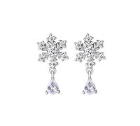 Orecchini a forma di fiocco di neve da donna con strass natalizi orecchini invernali a forma di fiocco di neve a goccia orecchini pendenti delicati gioielli regalo per le donne, one size, Metallo