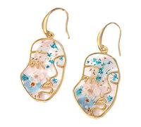 Orecchini a forma di fiore a secco Astratto Facciale Ciondolo Dangle Set Orecchini In Lega Per Partito Astratto Faccia Orecchini, Taglia unica, come descritto