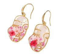 Orecchini a forma di fiore a secco Astratto Facciale Ciondolo Dangle Set Orecchini In Lega Per Partito Astratto Faccia Orecchini, Taglia unica, come descritto