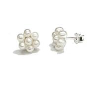 Orecchini a forma di fiore da 11 mm formato con perle coltivate e argento sterling 925. Custodia inclusa.