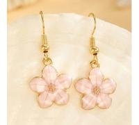 Orecchini a forma di fiore di ciliegio a cinque petali, orecchini a fiore estivi, orecchini pendenti con gocce d'olio a forma di fiore di ciliegio, regalo per le vacanze, regalo di compleanno Tagli Un