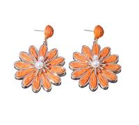 Orecchini a forma di fiore di rafia fatti a mano Stili Gioielli Giorno Caldo Regali Per Le Donne Ragazze Elegante Dolce Rattan Knit Colorful Rattan Orecchini A Maglia, Misura unica, come descritto