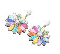 Orecchini a forma di fiore di rafia fatti a mano Stili Gioielli Giorno Caldo Regali Per Le Donne Ragazze Elegante Dolce Rattan Knit Donne Casual Tessuto Ear, Misura unica, come descritto, come