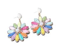 Orecchini a forma di fiore di rafia fatti a mano Stili Gioielli Giorno Caldo Regali Per Le Donne Ragazze Elegante Dolce Rattan Knit Colorful Rattan Orecchini A Maglia, Misura unica, come descritto