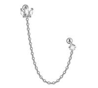 Orecchini a forma di fiore di zircone, con nappe, a goccia, con cartilagine, trago, scalatore, doppio piercing, Taglia unica, come descritto