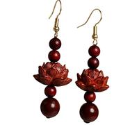 Orecchini a forma di fiore in legno con componenti in lega alla moda pezzi di dichiarazione per le donne orecchini in legno concetto regalo