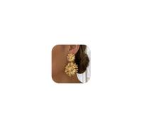 Orecchini a forma di fiore in oro, da donna, stile bohémien, con petali pendenti, ideali come regalo per matrimoni, Metallo, Non pietra preziosa