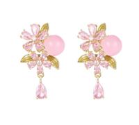 Orecchini A Forma Di Fiore In Zircone Freschi E Dolci For La Primavera E L'estate, Leggeri, Lussuosi E Versatili, For Il Pendolarismo Quotidiano, Orecchini Dal Temperamento