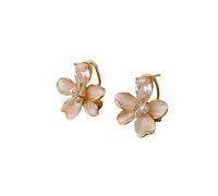 Orecchini a forma di fiore, orecchini di zircone di lusso leggeri, accessori delicati ed eleganti, adatti per il pendolarismo quotidiano e l'abbigliamento da dating delle donne