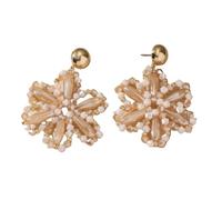 Orecchini A Forma Di Fiori con Perline Color Champagne Fatti A Mano Per Donna, Orecchini Pendenti con Fiori Bohémien Per Feste, Gioielli Estivi, Accessori Per Festival