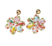 Orecchini A Forma Di Fiori con Perline Colorate Fatti A Mano Per Donna, Orecchini Pendenti con Fiori Bohémien Per Feste, Gioielli Estivi, Accessori Per Festival