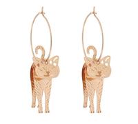 Orecchini a Forma di Gatto in Lega Oro, Eleganti e Moderni | Ragazza e Donna, Decorazione per Compleanno e Anniversario, Stile alla Moda, un Paio