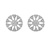 Orecchini a forma di margherita in argento sterling 925 | Placcatura in argento n. Pietra: 40 | Dimensioni gemma: 0,01-0,07 mm | Peso: 0,5 crt | Forma: rotonda | 6,4 grammi |LKE_W_00138