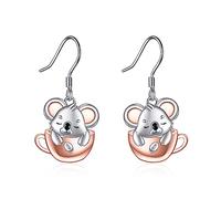 Orecchini a Forma di Orso per le Signore le Ragazze le Tazze di Miele in Argento 925 gli Orecchini Pendenti i Gioielli Dell'orso il Regalo (Koala)