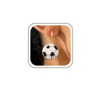 Orecchini a forma di pallone da calcio per il giorno del gioco, per feste a tema calcio, gioielli per donne, appassionati di sport, amanti dei gioielli, Medio, Metallo, Non pietra preziosa