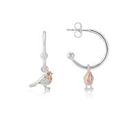 Orecchini a forma di pettirosso in argento Sterling da donna, gioielli britannici con uccellini, regalo per gli amanti degli uccelli, orecchini in argento riciclato con dettagli in oro rosa Gemma J