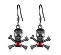 Orecchini a forma di pirata in argento Sterling 925, con teschio, da donna, idea regalo per donne e uomini, in argento Sterling normale, senza pietre preziose