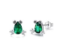 Orecchini a forma di rana Orecchini a bottone in argento sterling 925 per bambini Orecchini a forma di animale carino Orecchini a bottone a forma di rana Orecchini regalo per donne e ragazze