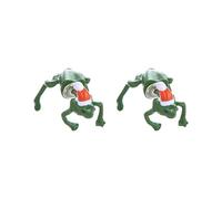 Orecchini a forma di rana, stile retrò, hiphop, punk, con cappello di Natale, rana, per lavoro, 2.1x1.5cm, Metallo