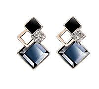 Orecchini a forma di rombo di cristallo orecchini a forma di orecchini in lega di strass blu Nuovo rilascioDesign intelligente