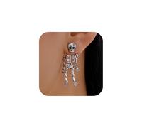 Orecchini a forma di scheletro di Halloween, da donna, fantasma, sposo, sposa, punk, gotico, per feste di Halloween, cosplay, One Size, Metallo, Nessuna pietra preziosa