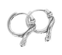 Orecchini a forma di serpente da donna, in argento Sterling 925, orecchini a cerchio con zirconi verdi, orecchini a clip punk gotico, regalo per ragazze, 1.2x0.4cm, Zirconi, Zirconia cubica