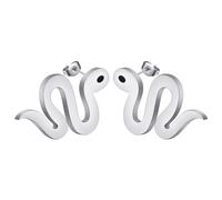 Orecchini a forma di serpente, in acciaio inox, minimalisti, tagliati al laser, piccoli rettili, per donne e uomini, amanti degli animali, gioielli regalo, Acciaio inossidabile