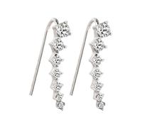 Orecchini a forma di sette stelle, 7 cristalli, orecchini a cerchio Climber, orecchini in cartilagine con zirconi, orecchini da donna e ragazza, Taglia unica, Metallo, Nessuna pietra preziosa