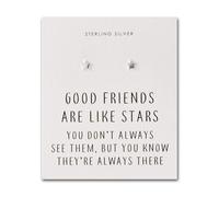 Orecchini a forma di stella con citazione dell'amicizia in argento sterling