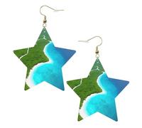 Orecchini a forma di stella con motivo isola nell'oceano per donne, gioielli alla moda e regali di compleanno per San Valentino