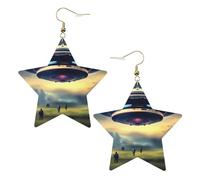 Orecchini a forma di stella con motivo UFO, gioielli da donna, alla moda, regalo per San Valentino e compleanno
