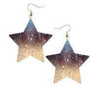 Orecchini a forma di stella in pelle bianca alla moda da donna, con gocce di pioggia su vetro, pendenti leggeri e alla moda, Misura unica, Pelle