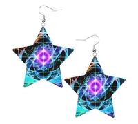 Orecchini a forma di stella in pelle con stampa spaziale a otto dimensioni, accessori leggeri ed eleganti per feste, balli e vita quotidiana.