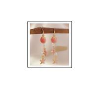 Orecchini a forma di stella marina, orecchini pendenti in rame a tema spiaggia con stella marina conchiglia perla conchiglia disegni gioielli rosa alla moda per le donne vacanze estive regalo