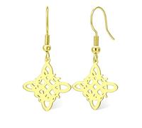 Orecchini a forma di streghe da donna Acciaio inossidabile Orecchini pendenti con nodo celtico Hollow Irish Wiccan Witchcraft Pagan Protection Amuleto Regalo Gioielli