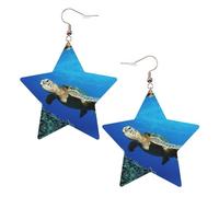 Orecchini a forma di tartaruga sottomarina sotto il mare, in pelle, a forma di stella, accessori alla moda, leggeri, festival, feste, vita quotidiana, One Size, Pelle, Non pietra preziosa