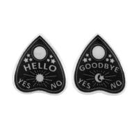 Orecchini a Forma di Tavola Ouija con Fantasma Stregato, Orecchini Creativi Hello Goodbye con Planchette Stregonesca e Cuore Anatomico Gioielli Stregoneschi Gotici Punk per Donna (Nero)