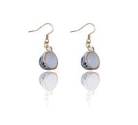 Orecchini a forma di tazza da tè, in stile vintage, gotico, con tazza da tè, in porcellana blu e bianca, in ceramica, stile palazzo, idea regalo creativa, gioielli etnici unici da donna, Misura unica