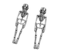 Orecchini a forma di teschio, gioielli gotici con scheletro, orecchini pendenti a forma di teschio, per ragazze e donne, feste di Halloween, cosplay, eventi di compleanno