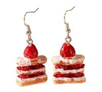 Orecchini a forma di torta di fragole alla moda a tema cibo adorabile orecchino a perno gioielli versatili per le donne orecchini per cena eventi