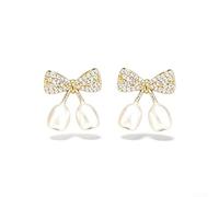 Orecchini a forma di tulipano, in acciaio al titanio, con perla | Elegante forma a tulipano, vero accento perlato, acciaio al titanio ipoallergenico, sicuro per le orecchie