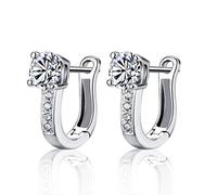 Orecchini a forma di U personalizzati con diamanti Orecchini in argento Orecchini a bottone trasparenti Orecchini a bottone Gioielli scintillanti per donne Molto pratico e popolare Durability and prof