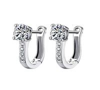 Orecchini a Forma di U Personalizzati con Diamanti Orecchini in Argento Orecchini a Bottone Trasparenti Orecchini a Bottone Gioielli Scintillanti per Donne Molto Pratico e Popolare Attractive Design