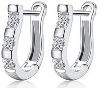 Orecchini a Forma di U placcati in Oro Bianco a Forma di Cavallo, per Matrimoni, Cocktail, Feste, Polsini Convenient And Clever