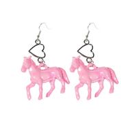 Orecchini a forma di unicorni e orecchini a forma di cuore, in acrilico, accessori leggeri per gli amanti della moda, unicorni, Taglia unica, come descritto