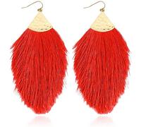 Orecchini a forma di ventaglio a forma di pompon in filo di seta bohemien Orecchini delicati pendenti a forma di piumaProfessionale e alla moda