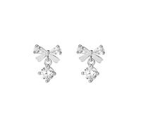 Orecchini a forma di zircone con nodo a farfalla, orecchini a vento freschi e dolci, accessori squisiti e versatili, adatti per il pendolarismo quotidiano e l'abbigliamento da dating delle donne