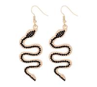 Orecchini a Forma Serpente per Donna, Orecchini a Forma di Serpente con Strass Pendenti con Reputazione Dichiarazione Animali Regalo per Fan Carnevale Cosplay di Medusa (Nero)